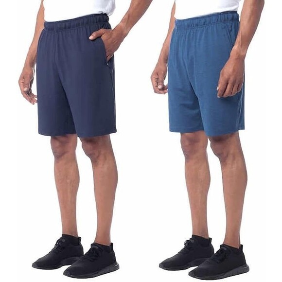 Glacier Performance Men's Large Blue 2-Pack 4-Way Stretch Performance Shorts New - Picture 1 of 7